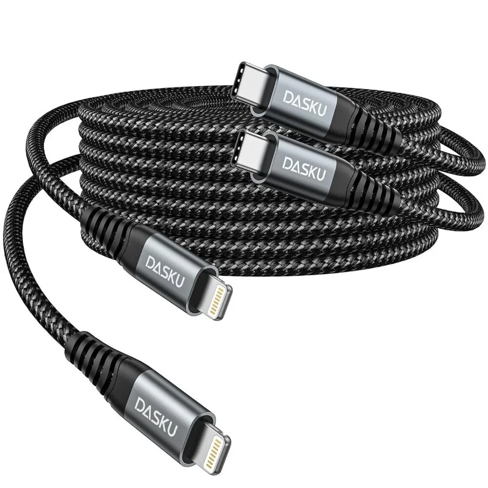 USB C to Lightning Cables 6FT 2-Pack Nylon Braided